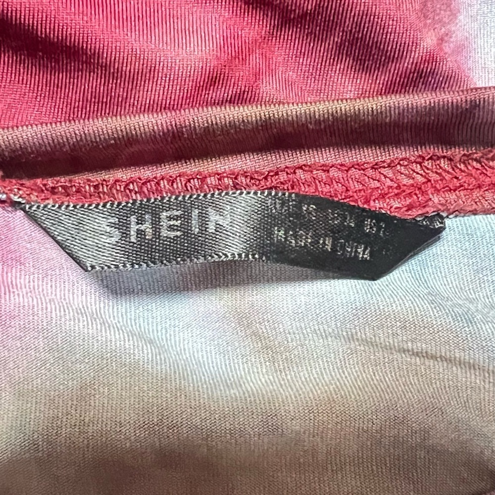 SHEIN Multicolor Tie-Dye Drawstring Knot Side Crop Top, Size 2 - Picture 7 of 8